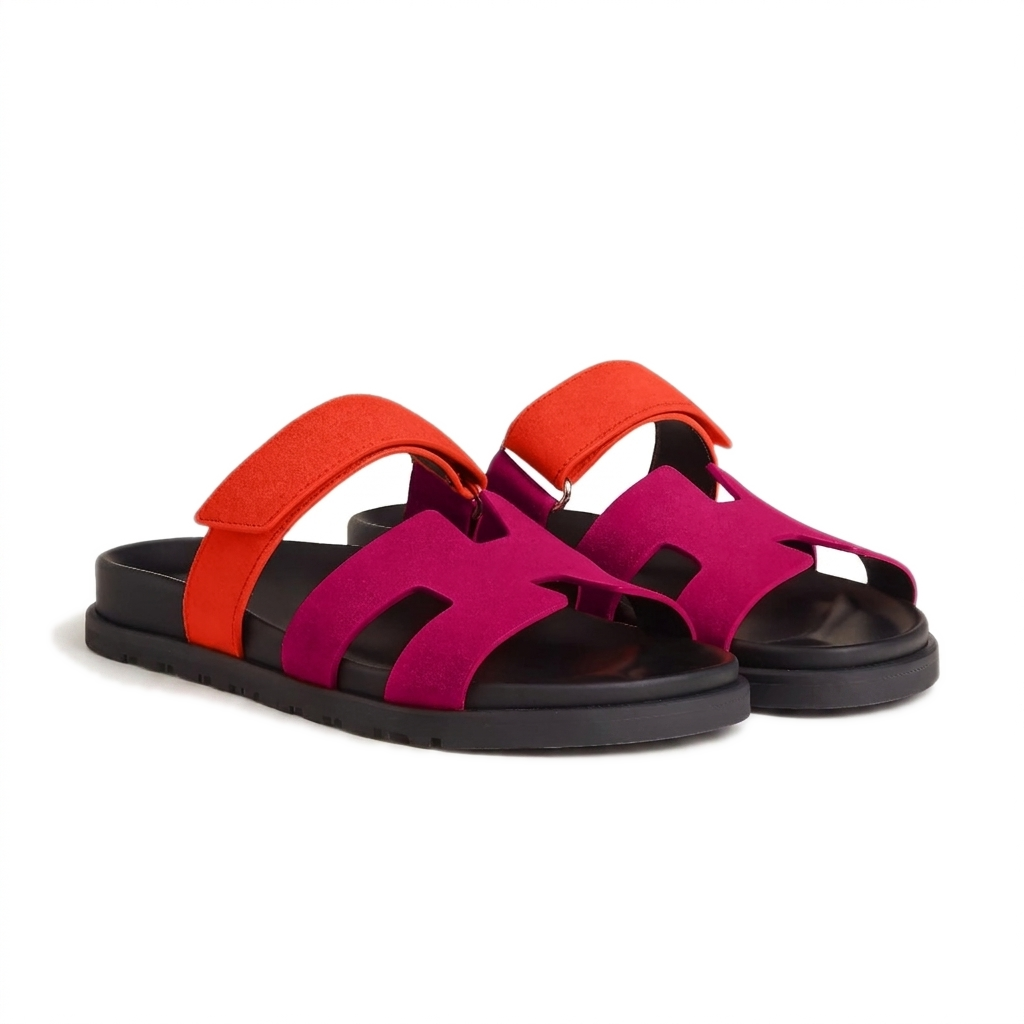 Lacta Chypre Slide Sandals Orange Fuchsia