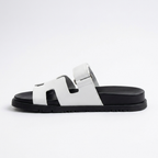 Lacta Chypre Slide Sandals White, side profile