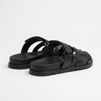 Lacta Chypre Slide Sandals Black, three-quarter back